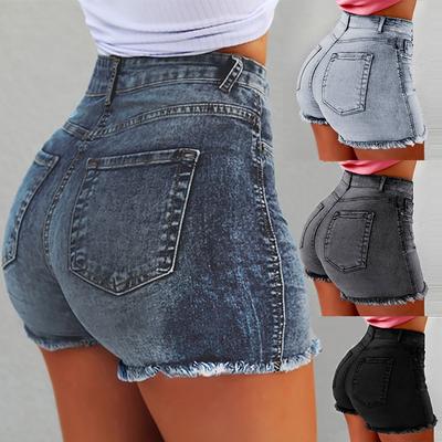 New Women Summer Short Jeans Denim Dámské kapsy Wash Denim Shorts