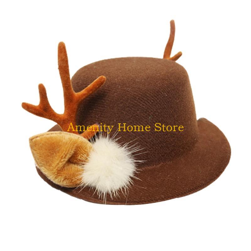 

F26C Trendy Xmas Top Hat Lovely Fisherman Hat Magician Hat for Family Xmas Gatherings
