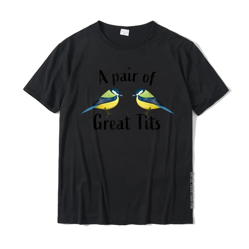 Ein Paar Kohlmeisen Lustiges Vogelgeschenk T-Shirt Street Custom Tops T-Shirt Vorherrschende Baumwolle Herren T-Shirt