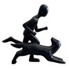 Man and Dog Statue Art Figurine Sculpture Tabletop Decor for Bookshelf Cabinet Home