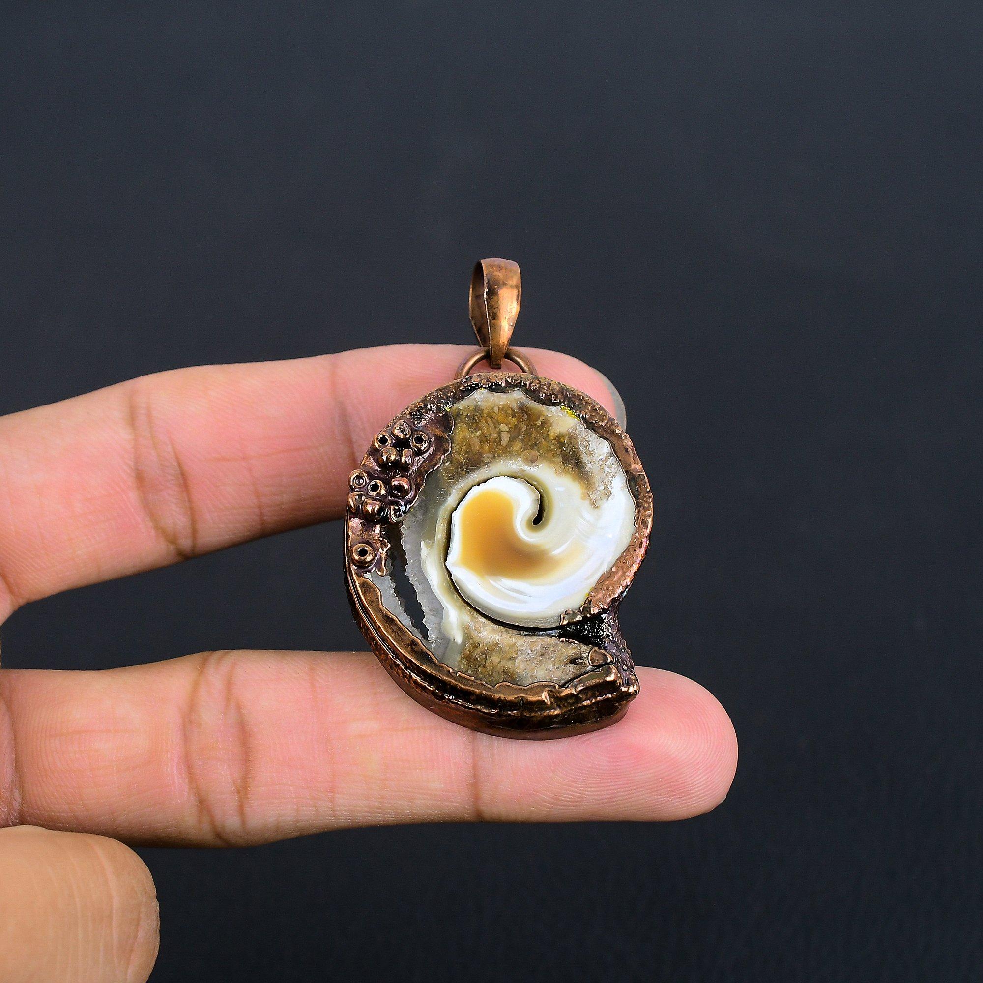 

Shiva Eye Pendant, Copper Electroformed Gemstone Jewelry, Handmade Pendant, For Memorial Day
