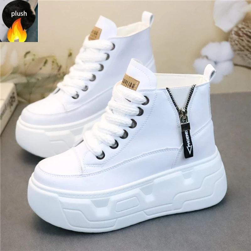 Fashion 10cm Women Casual Shoes Platform Wedge Women Fashion Sneakers Chunky Shoes Spring Autumn Vulcanize Skateboard