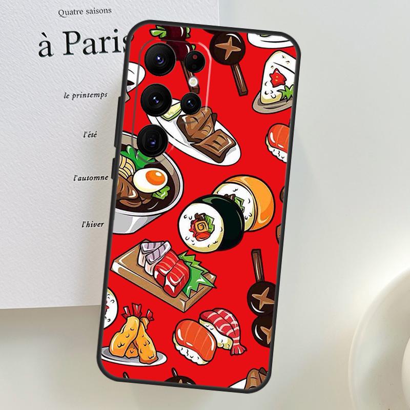 Japanische Sushi Lebensmittelhülle Für Samsung Galaxy S26 Ultra S25 S24 S22 S21 S23 Ultra Plus S10 S20 S25 FE Handyhülle