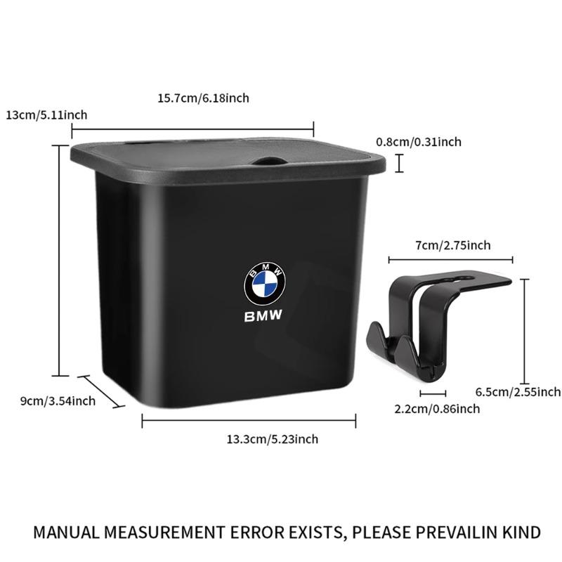 1pc Mini Car Garbage Basket Home Table Plastic Trash Can Office Supplies Dustbins Car Portable Sundries Barrel Box For BMW M