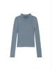 [Matinkim] RIB LAYERED HALF NECK LONG SLEEVE TOP IN BLUE