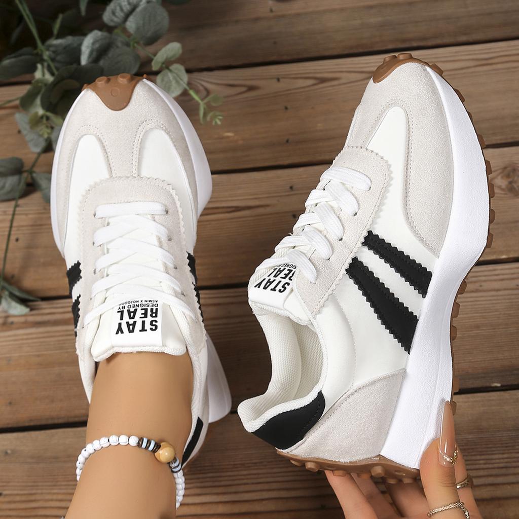 Fashionable New Style Elegant Lace Up Casual Shoes Women Spring/Autumn Round Toe Thick Sole Anti Slip Comfortable Sports Shoes