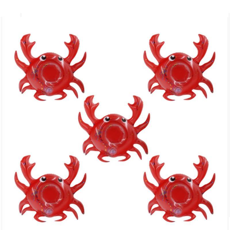 Pvc Inflatable Water Toy Red Crab Cup Holder Floating Drink Coaster For Pool Parties