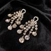 Silver Needle Light Luxury Rhinestone Tassel Stud Earrings, Elegant High-end Fashion Ear Ornaments for Women