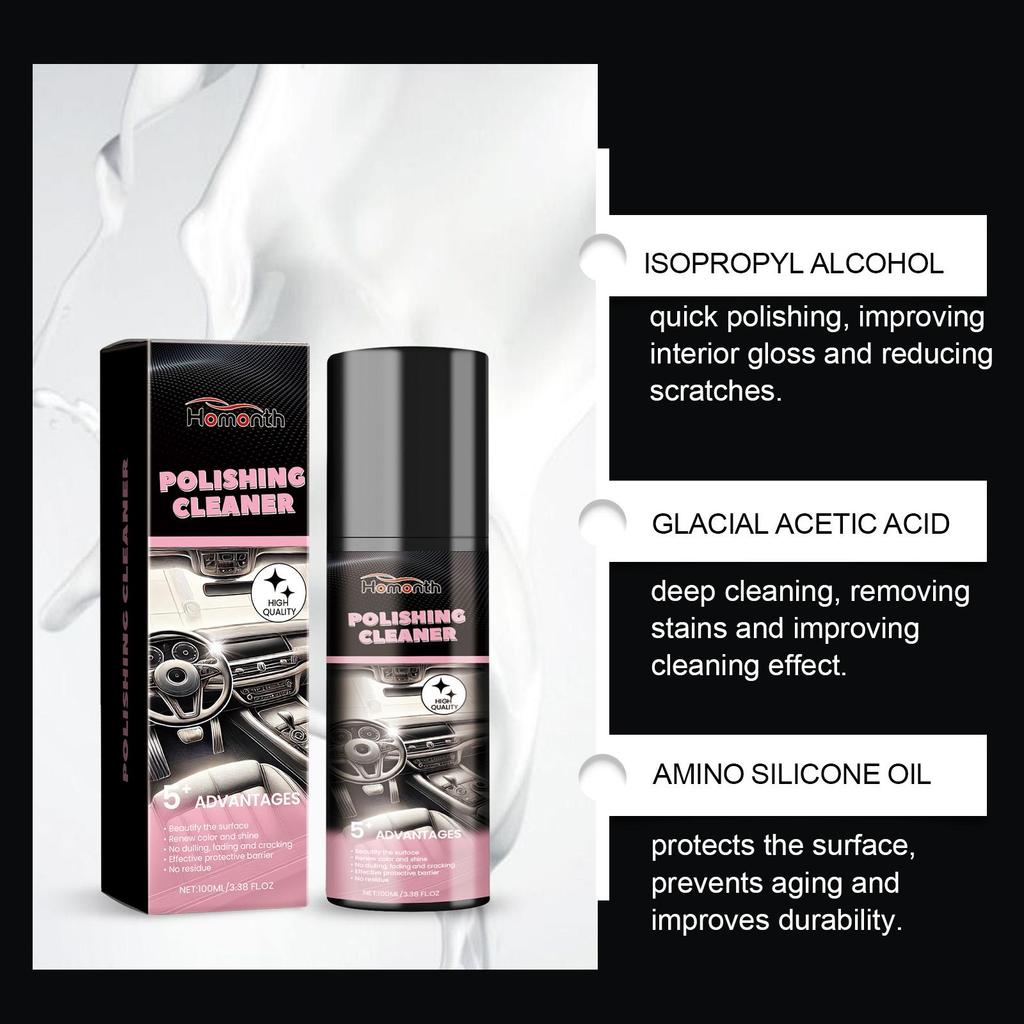 100ml Car Interior Polisher Car Interior Polishing Renewal Stain Removal Maintenance Care Polish Anti-fouling