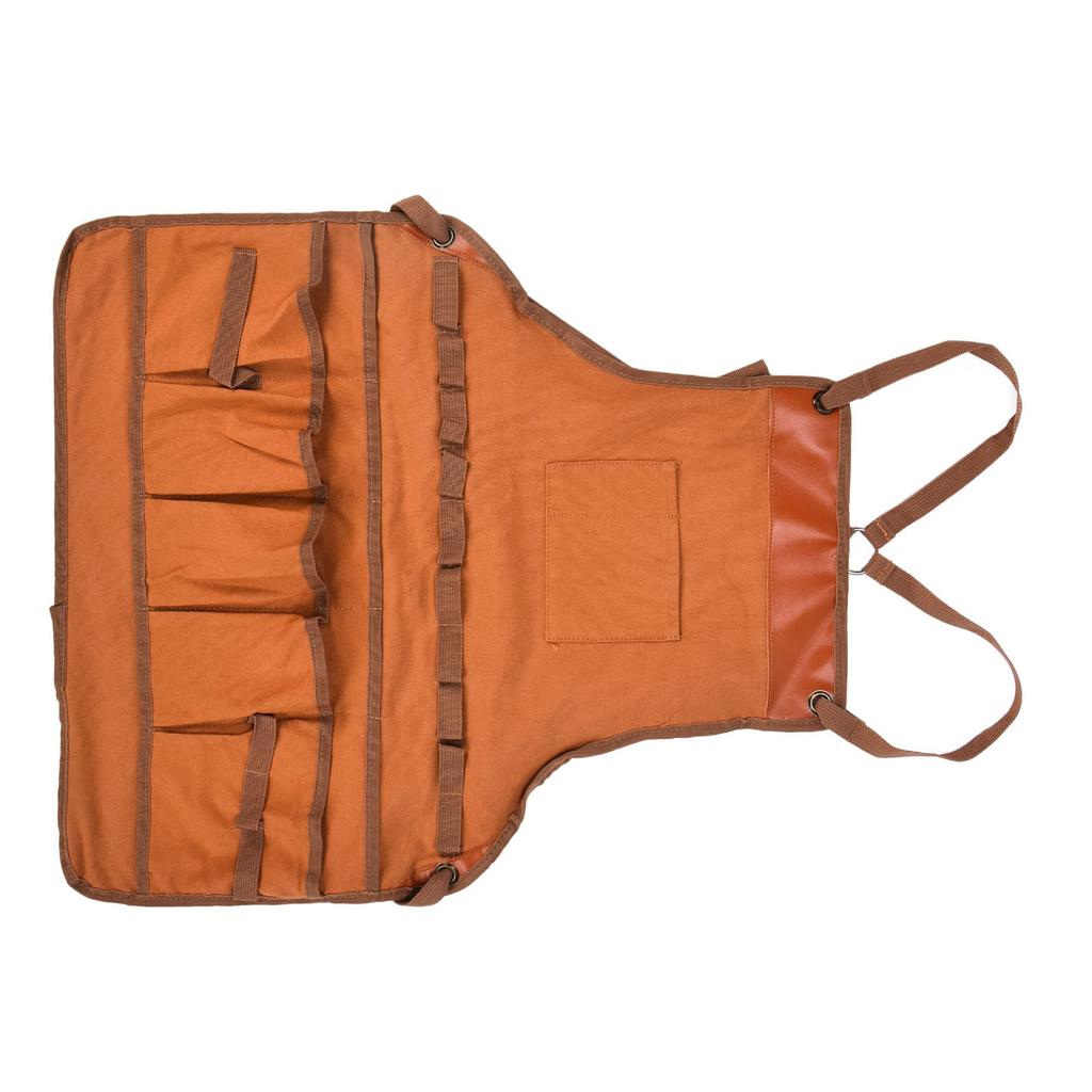 Outdoor Canvas Apron Multifunctional Woodworking Apron for Gardening Camping Barbecue
