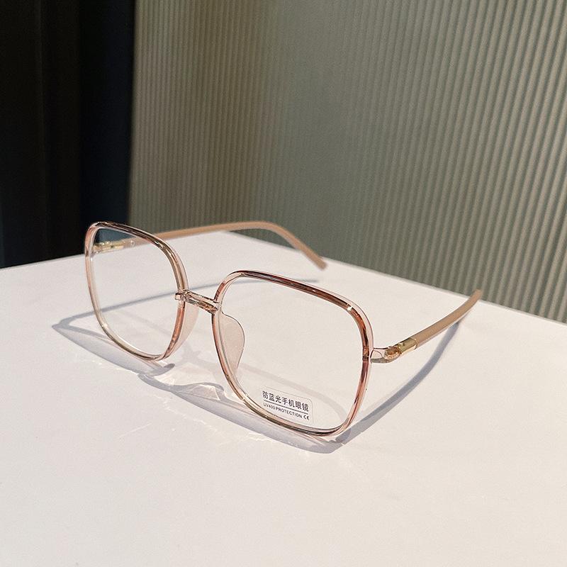 Korean Stylish Female Eye Glasses Big Size Square Shaped Shape Eye Glasses Frames for For Men Blue Light Blocking Decorative Glasses