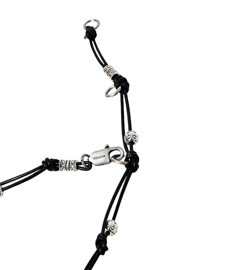 Youche Pret A Porter Sq Node Necklace 001 Obsidian Black