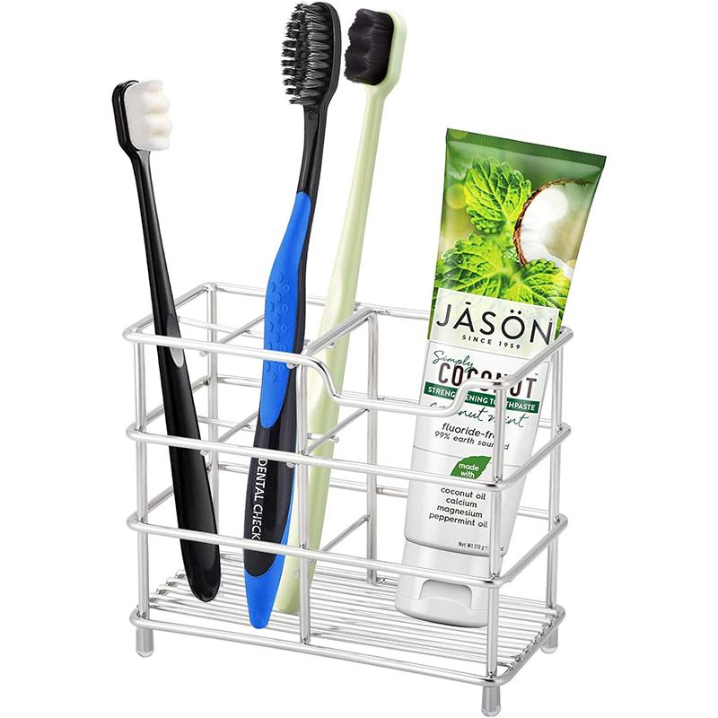 

LMETJMA Toothbrush Holder Stainless Steel Bathroom Electric Toothbrush Holder Toothpaste Holder Organizer Stand Caddy JT397