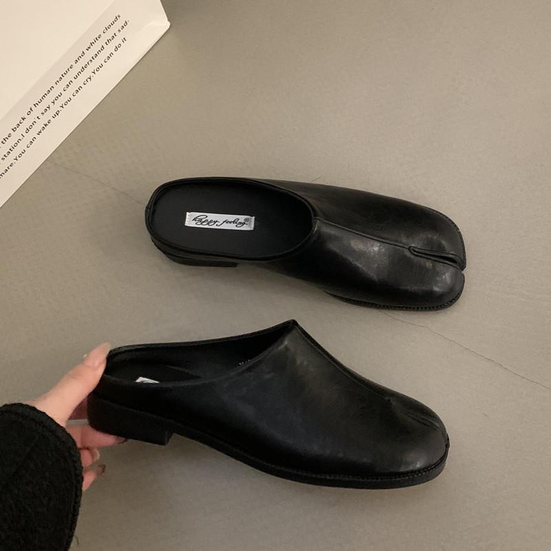 Bailamos Women Split Toe Slippers Round Toe Shallow Lazy Boat Slingback Mules Shoes Tabi Ninja Slip On Flats Soft Loafers Mujer