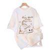 Summer 2026 Women's Loose-Fit Cartoon Cotton T-Shirt - Stylish & Versatile Mid-Length Design