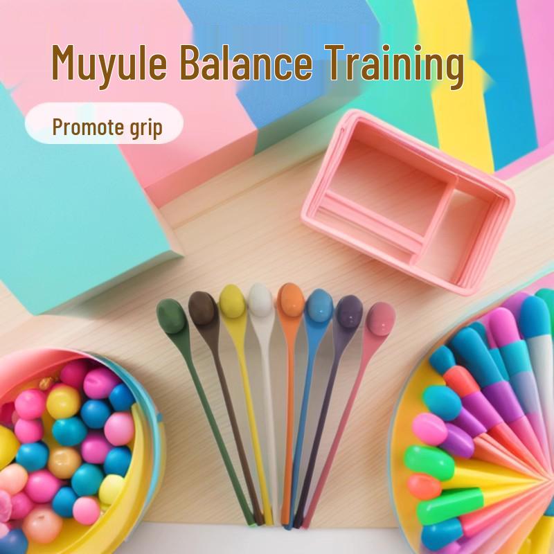 Kids' Balance Stick & Wooden Spoon Ball Holder: Sensory Training, Kindergarten Outdoor Game, Parent-Child Toy
