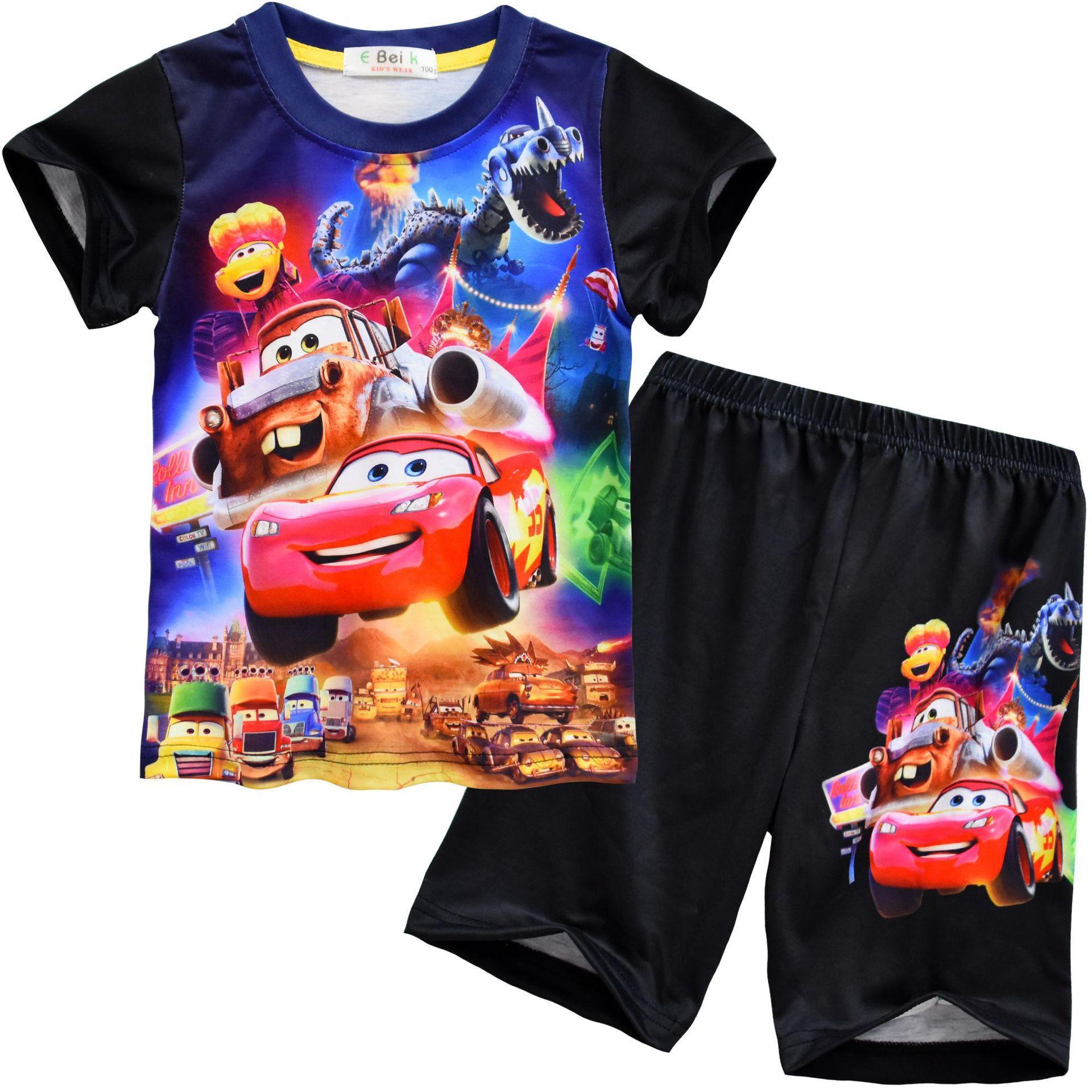 

Short-Sleeved Animation Cartoon Digital Printing, Middle-Aged And Older Children S Casual Short-Sleeved Loungewear Set 91005 110