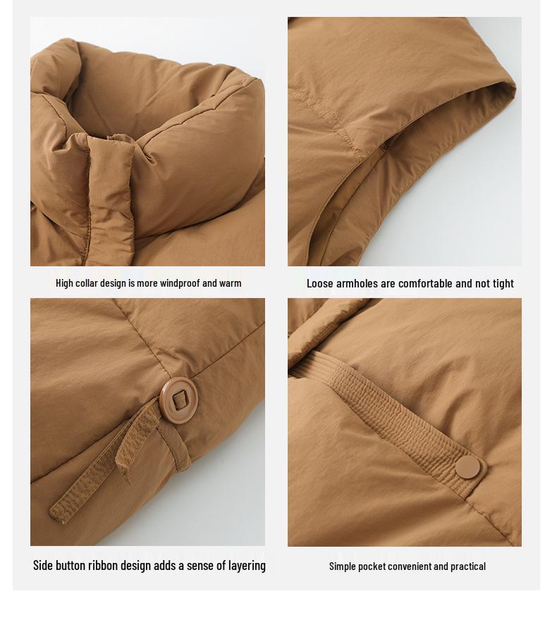 Women's White Duck Down Vest - Autumn/Winter 2024, High-End European Style, Loose Fit for Mom