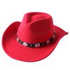 Dark purple Cowboy Hat New Jazz Knight hat cowboy hat monochrome felt hat men's and women's large brim outdoor hat
