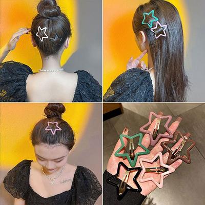 Cute Pentagonal Star Star BB Hair Clip Hollow Metal Side Barrettes Colorful Headwear Y2k Hairpin Girls