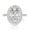 Gica Gema Anéis de diamante de alto carbono 925 prata esterlina 8*12mm 3 cores oval pedra preciosa design exclusivo romântico fino joias de dedo presentes de festa de casamento