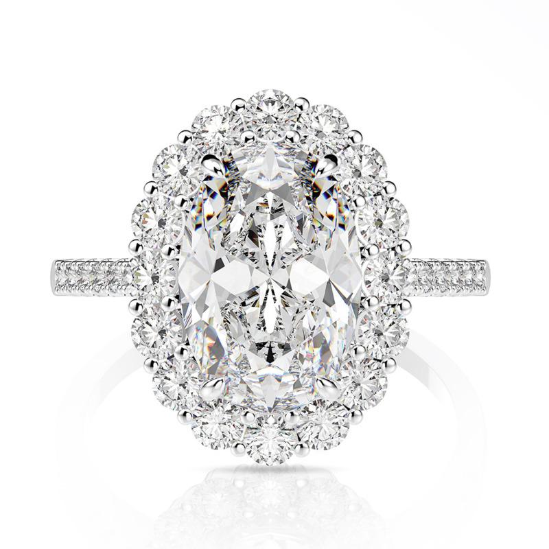 Gica Gema Anéis de diamante de alto carbono 925 prata esterlina 8*12mm 3 cores oval pedra preciosa design exclusivo romântico fino joias de dedo presentes de festa de casamento