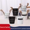 Tin Flower Pot with Hemp Rope Succulent Holder - European Pastoral Wrought Iron Bucket