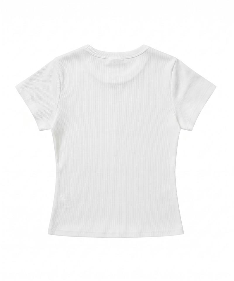 UNDEROFF Stretch Cotton Slim Short Sleeve T-Shirt Cross White