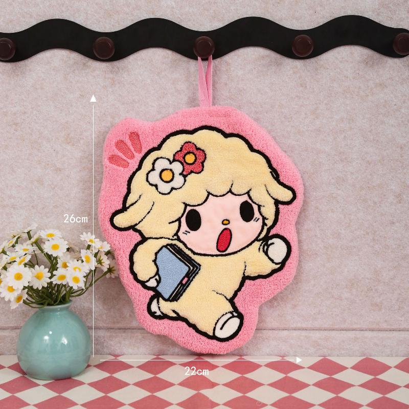Sheep Shaped Hand Towel Handkerchief Kitchen Towels Super Absorbent Towel Hanging Cleaning Cloth Bathroom Kitchen Accessories