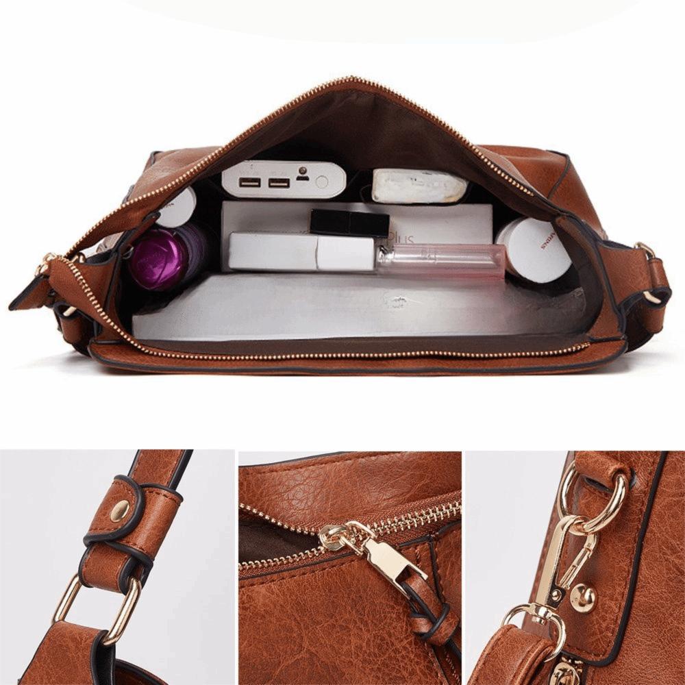 PU Leather PU Leather Handbags Large Capacity Casual Style Leather Shoulder Bag Simple Design Shoulder Strap