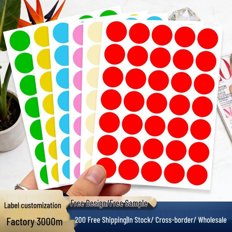 Colorful A5 Dot Stickers: Blank Round Adhesive Labels for Handwriting, Classification, and Sealing
