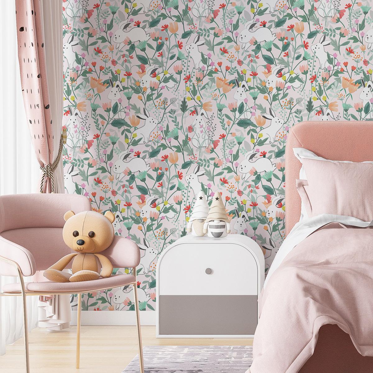 

Скандинавские фрески Американские обои с цветами Обои самоклеящиеся Фреска для спальни прихожей Может быть 40X124cm * 1 roll