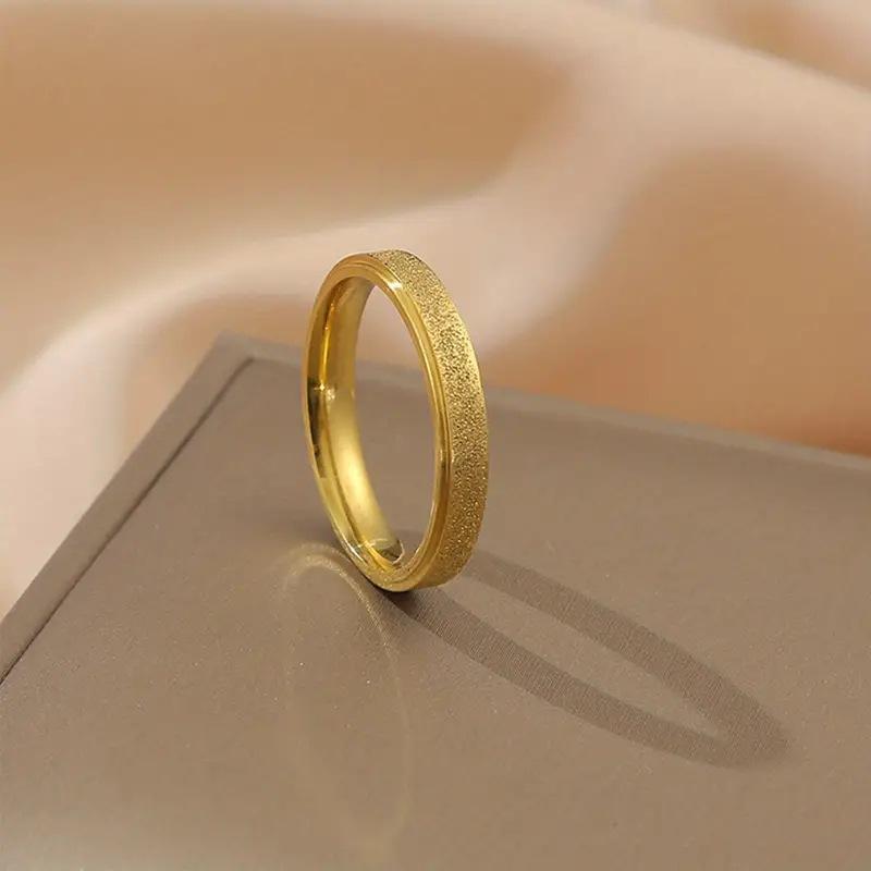 2mm4mm6mm Stainless Steel Matte Rose Gold Ring Step Plain Ring European and American Titanium Steel Ring Ring