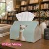 1pc, 2d Flat Printing, Tissue Box Alpaca Pattern with Green Bubbles Printed Tissue Box, Suitable for Bathrooms, Living Rooms, Bedrooms, Dressing Table