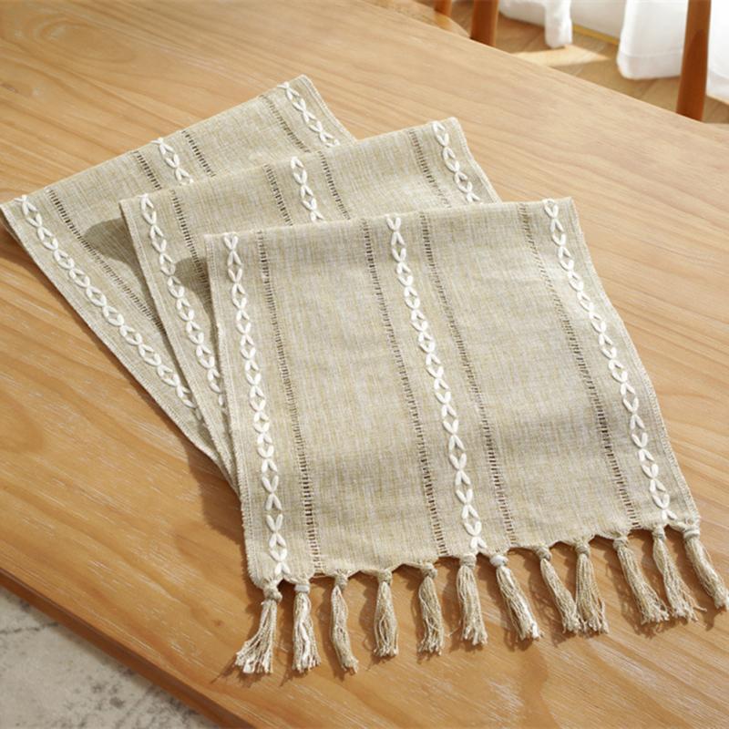 Nový! Stůl v rustikálním stylu se střapcem 33x183cm/13x72inch pro sváteční párty jídelnu