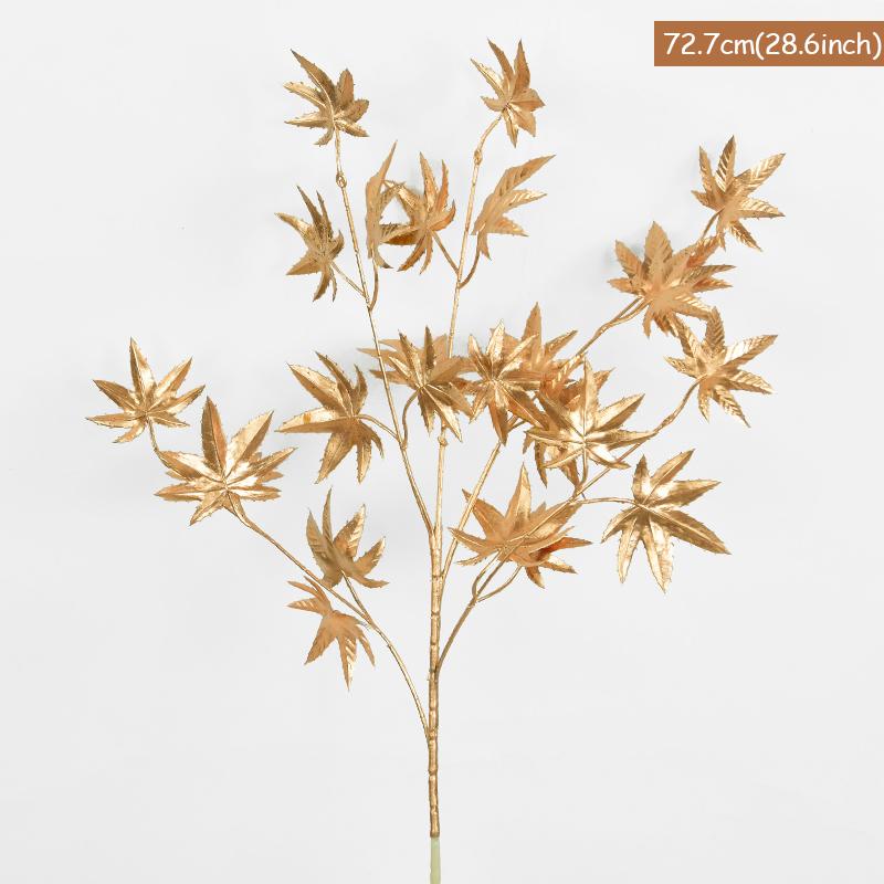 Golden Artificial Plants Eucalyptus Maple Leaf 2024 Christmas Decoration For Home Living Room Wedding Party Flower Arrangement