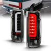 3D C-Type Halogen LED Tail Light Set for 1989-1996 Ford F150 Bronco F250 F350, Black