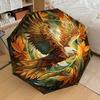 1pc Eagle Leaves Automatic Open/Close Umbrella with Windproof, 8-Rib Sturdy Canopy, Durable Ribs, Fashionable Design1236A