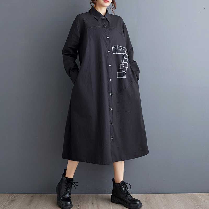 

Платья средней длины в стиле кэжуал с принтом и вставками One Size чёрный