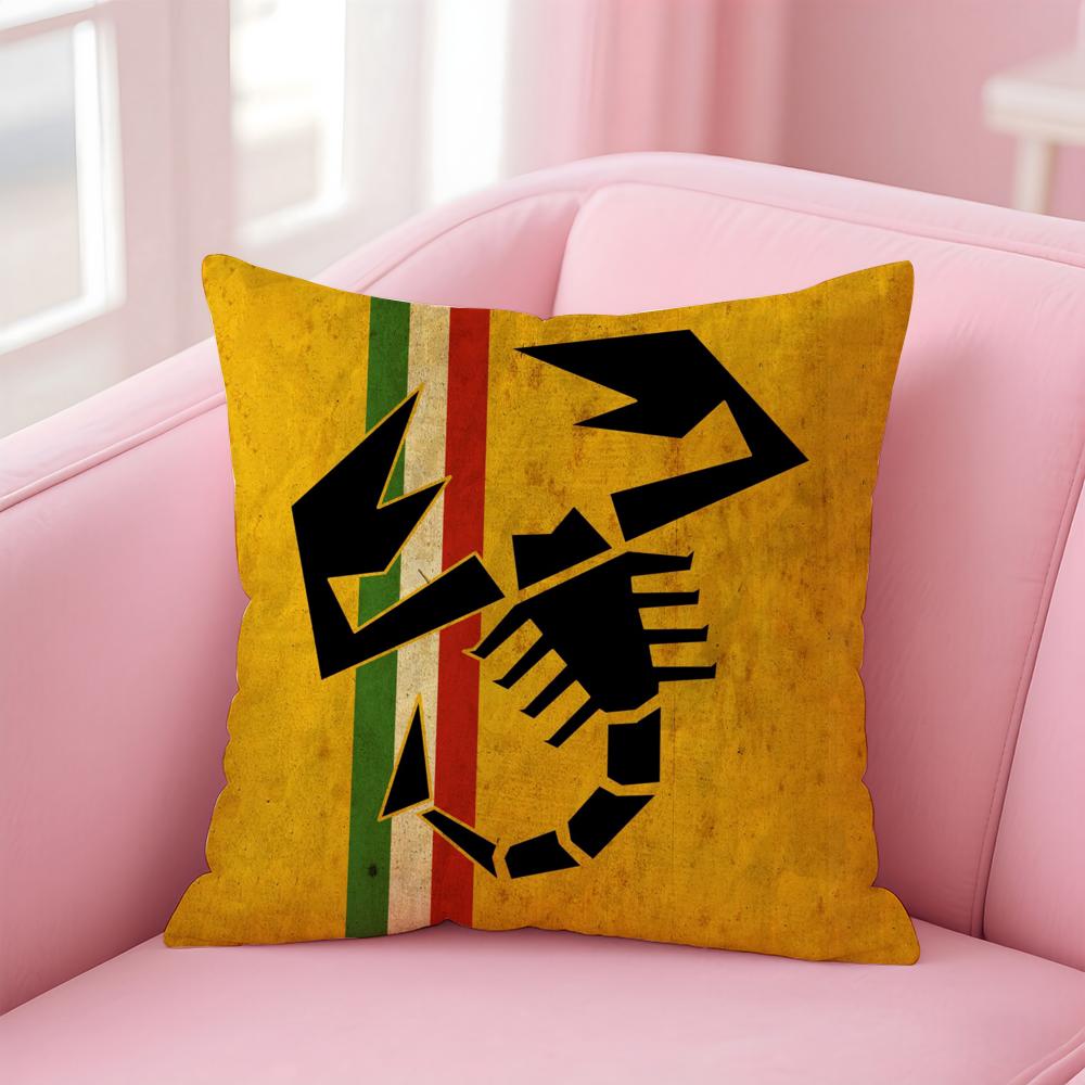 Abarth S-Scorpion car brand AS Cushion Cover Comfortable Reversible Pillow Cover Ideal for Car Sofa Bedroom & Beyond
