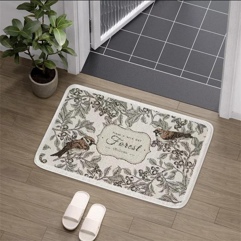 

Flower Grid Bath Mat Bathroom Floor Decor Super Absorbent Non Slip Easy To Clean Welcome Doormat Rug Washroom Entrance Carpet 30x40Diatomud