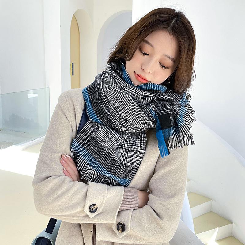 New Imitation Cashmere Scarf Japanese and Korean Sweet Mid-length Scarf for Women Autumn and Winter Tassel Scarf Shawl for Women