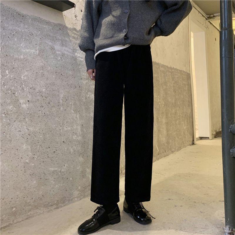 2021 Otoño Invierno Mujer Moda Pana Pantalones Femenino Retro Curled  Straight Leg Pants Ladies Wild Loose Casual Wide Leg Pants comprar a buen  precio — entrega gratuita, reseñas reales con fotos — Joom