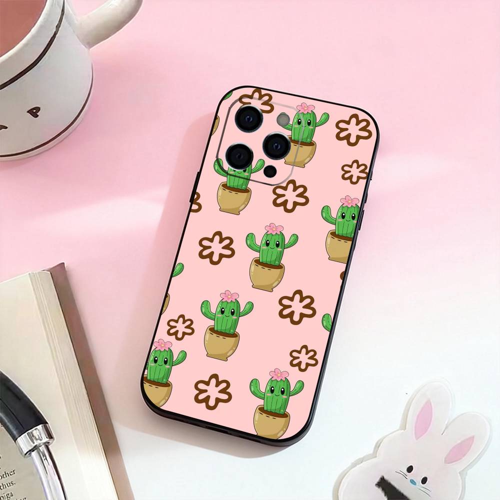 Cactus Succulents Phone Case Silicone Soft For IPhone 17,16,15,14,13,12,11,XS,Plus Pro Max