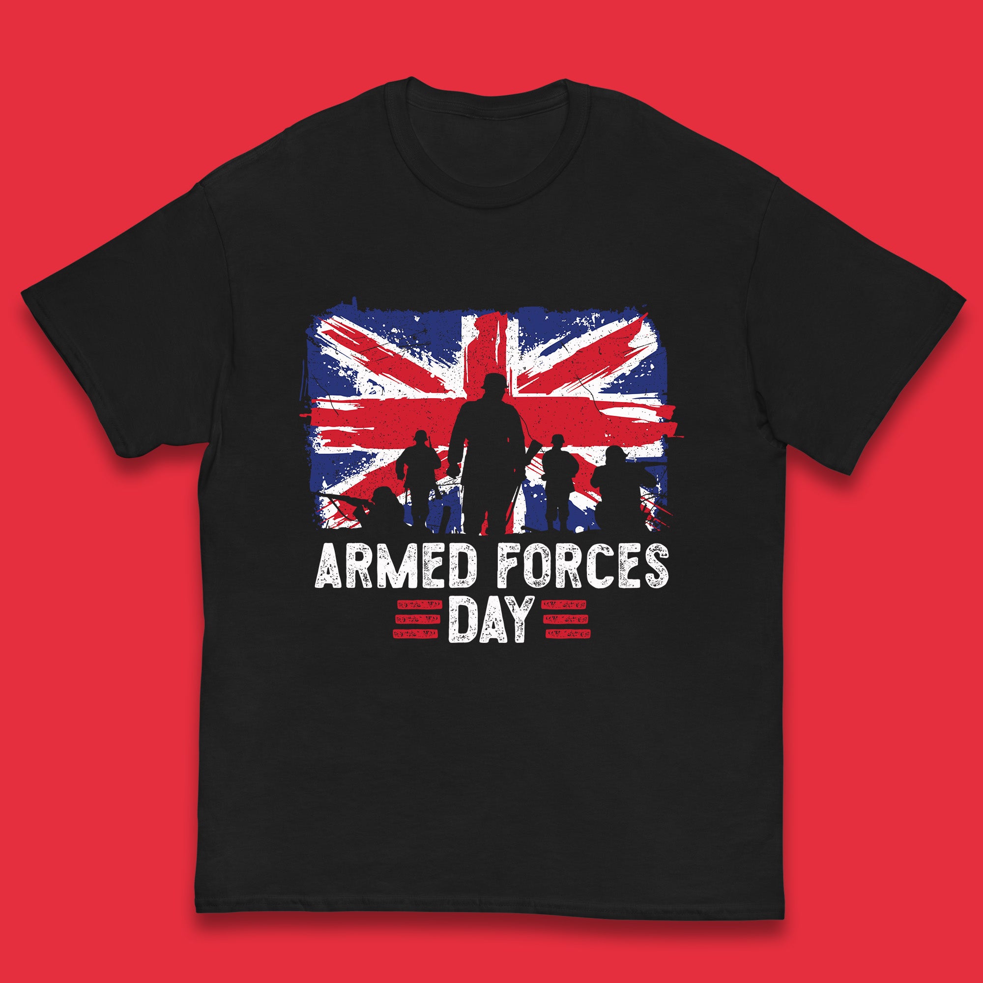 Armed Forces Day Uk Royal Army Remembrance Day Veterans British Flag Kids T Shirt 100
