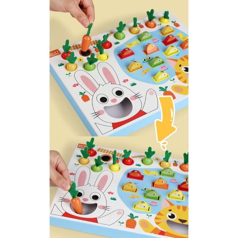 Early Learning Puzzle Toy For Kids Interactive Fishing And Carrot Harvesting Activity Toy for Hand Eye Coordination