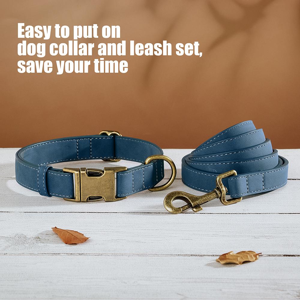 Регульований нашийник і повідець для собаки зі шкіри PU, міцний мотузковий повідець для домашніх тварин, нашийник, м'який для маленьких, середніх, великих собак, бульдогів