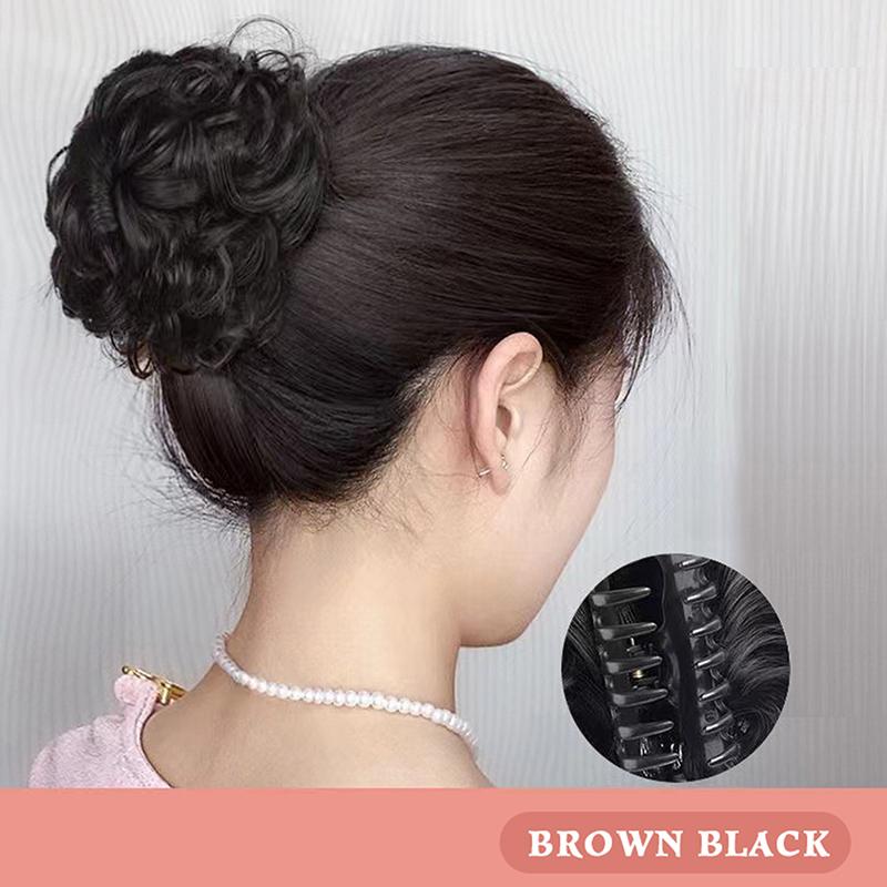 

Synthetic Heat Resistant Fiber Curly Wavy Hair Messy Bun Chignon Claw Clip Ponytail For Women And Girls Daily Party Wedding