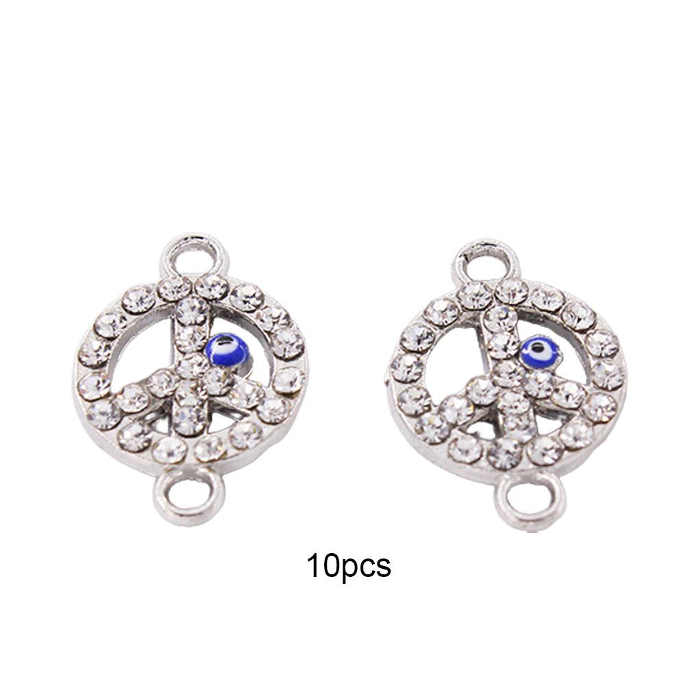 10 Pieces Eye Pendant Charm Round Handicraft Hole Connector Drop Oil Jewelry Supplies DIY Women Bracelets Accessories