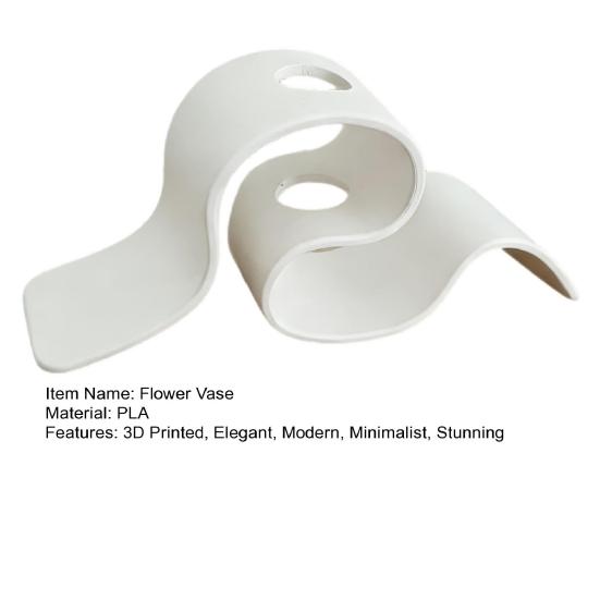 3D Printed Vase Minimalist Modern Tabletop Vase Small Decorative Flower Holder for Dry Flowers Pampas Grass